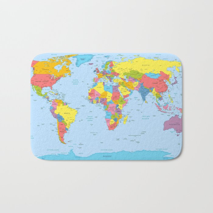 world map - academic Bath Mat Gallery Image 1