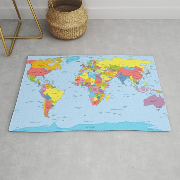 world map - academic Rug Gallery Image 1