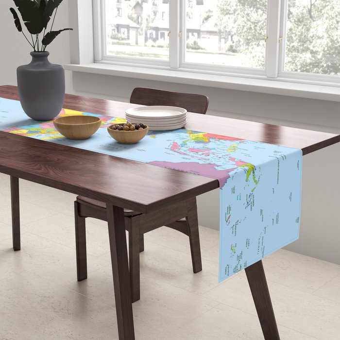 world map - academic Table Runner Gallery Image 2