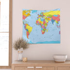 world map - academic Wall Tapestry Gallery Image 2