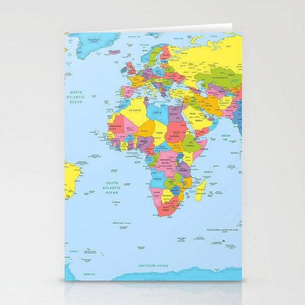 world map - academic Stationery Card Gallery Image 2