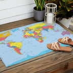 world map - academic Outdoor Rug Gallery Image 2