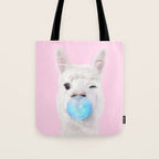 BUBBLEGUM LLAMA Tote Bag Gallery Image 1