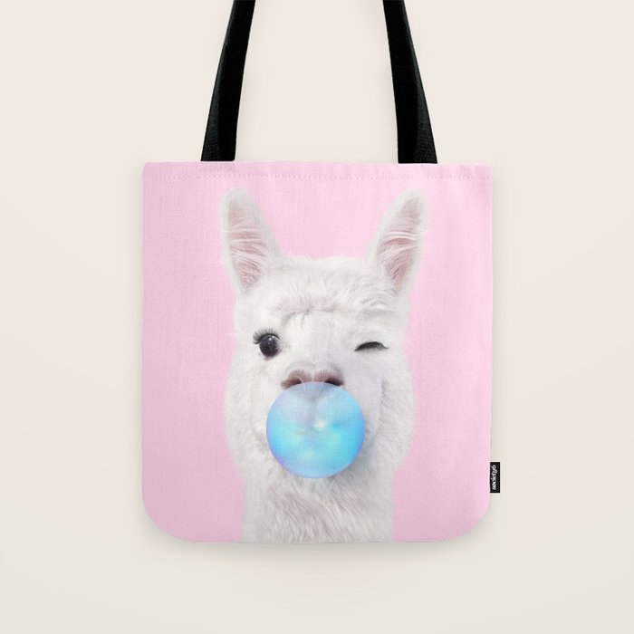 BUBBLEGUM LLAMA Tote Bag Gallery Image 1