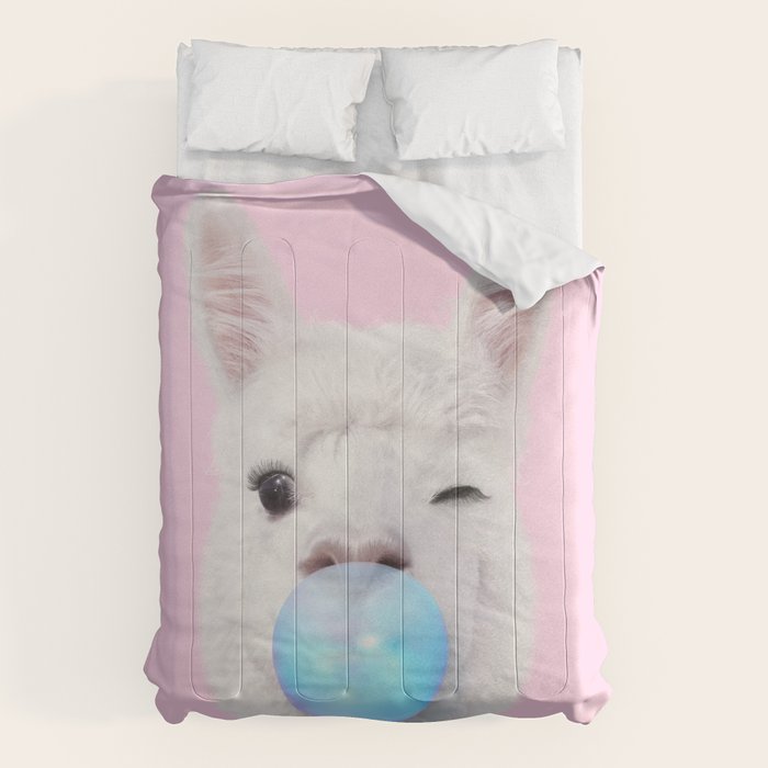 BUBBLEGUM LLAMA Comforter Gallery Image 1
