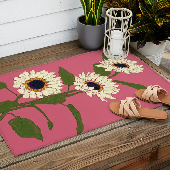Sunflower Pink Sami Outdoor Rug Gallery Image 2