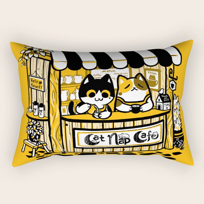 Cat Nap Cafe Rectangular Pillow Gallery Image 2