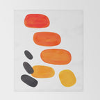 Mid Century Modern Colorful Minimal Pop Art Yellow Orange Ombre Rainbow Gradient Pebble Ovals Throw Blanket Gallery Image 2
