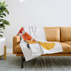 Mid Century Modern Colorful Minimal Pop Art Yellow Orange Ombre Rainbow Gradient Pebble Ovals Throw Blanket Gallery Image 1