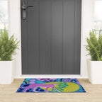 Two Cheetahs on Blue Welcome Mat Gallery Image 3