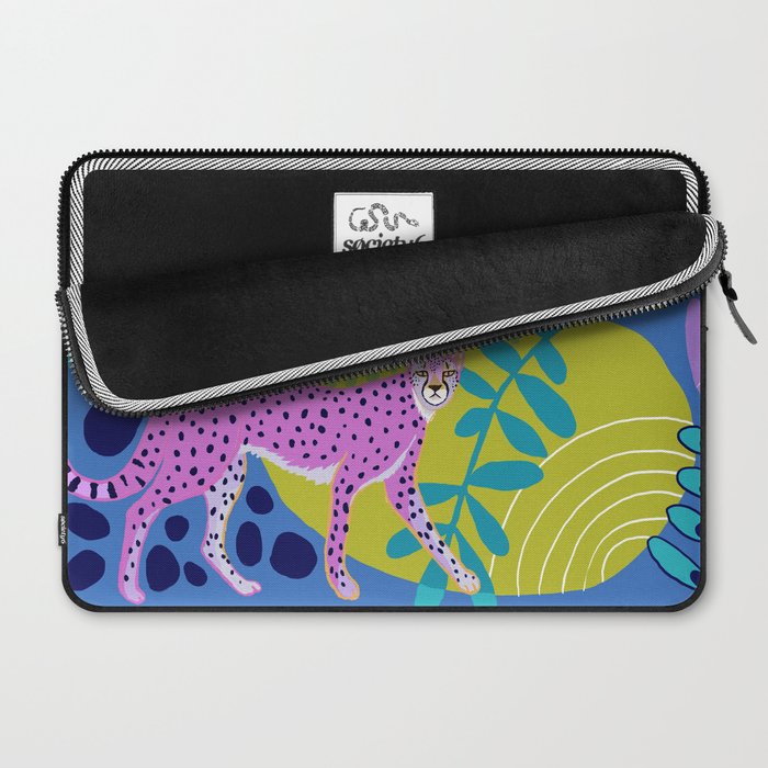 Two Cheetahs on Blue Laptop Sleeve Gallery Image 2