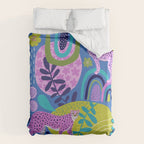 Two Cheetahs on Blue Duvet Cover Gallery Image 6