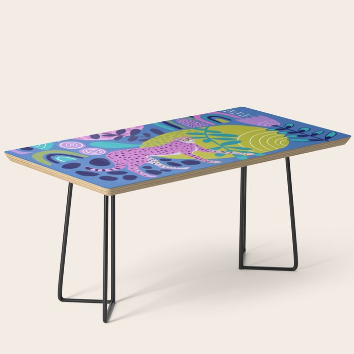 Two Cheetahs on Blue Coffee Table Gallery Image 1