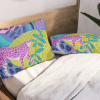 Two Cheetahs on Blue Pillow Sham Gallery Image 2