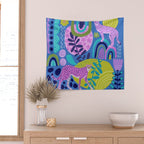 Two Cheetahs on Blue Wall Tapestry Gallery Image 2
