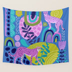 Two Cheetahs on Blue Wall Tapestry Gallery Image 4