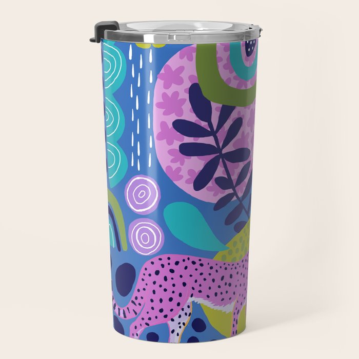 Two Cheetahs on Blue Travel Mug Gallery Image 3