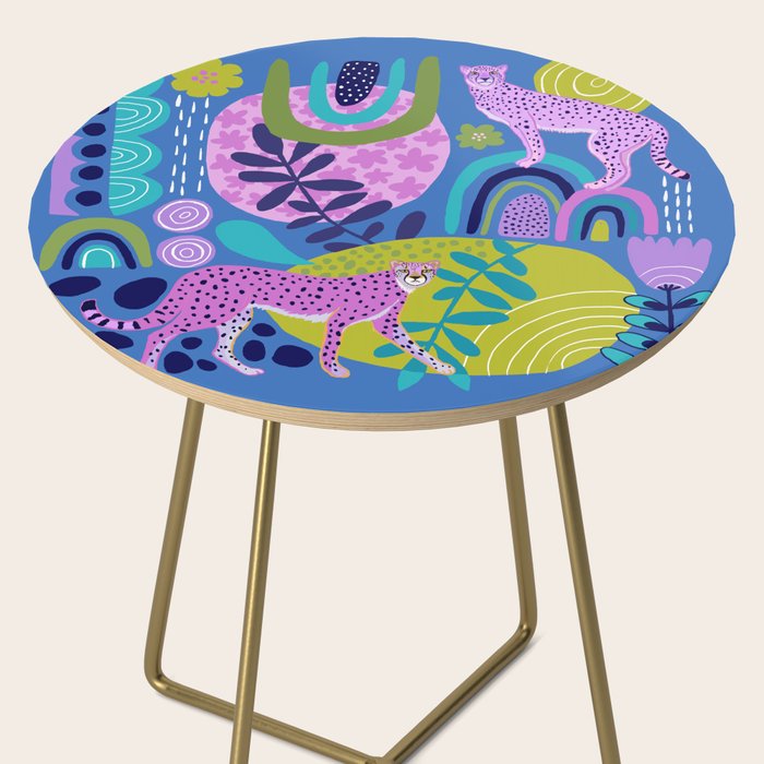 Two Cheetahs on Blue Side Table Gallery Image 2