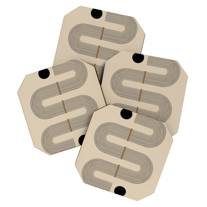 Adina - Mid Century Modern Abstract Art Coaster Gallery Image 1