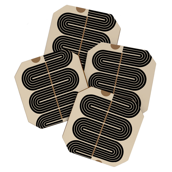 Dusk - Mid Century Modern Abstract Ar Coaster Gallery Image 1