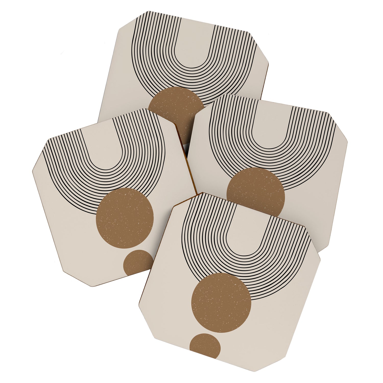 Luna - Mid Century Modern Abstract Art Coaster Gallery Image 1