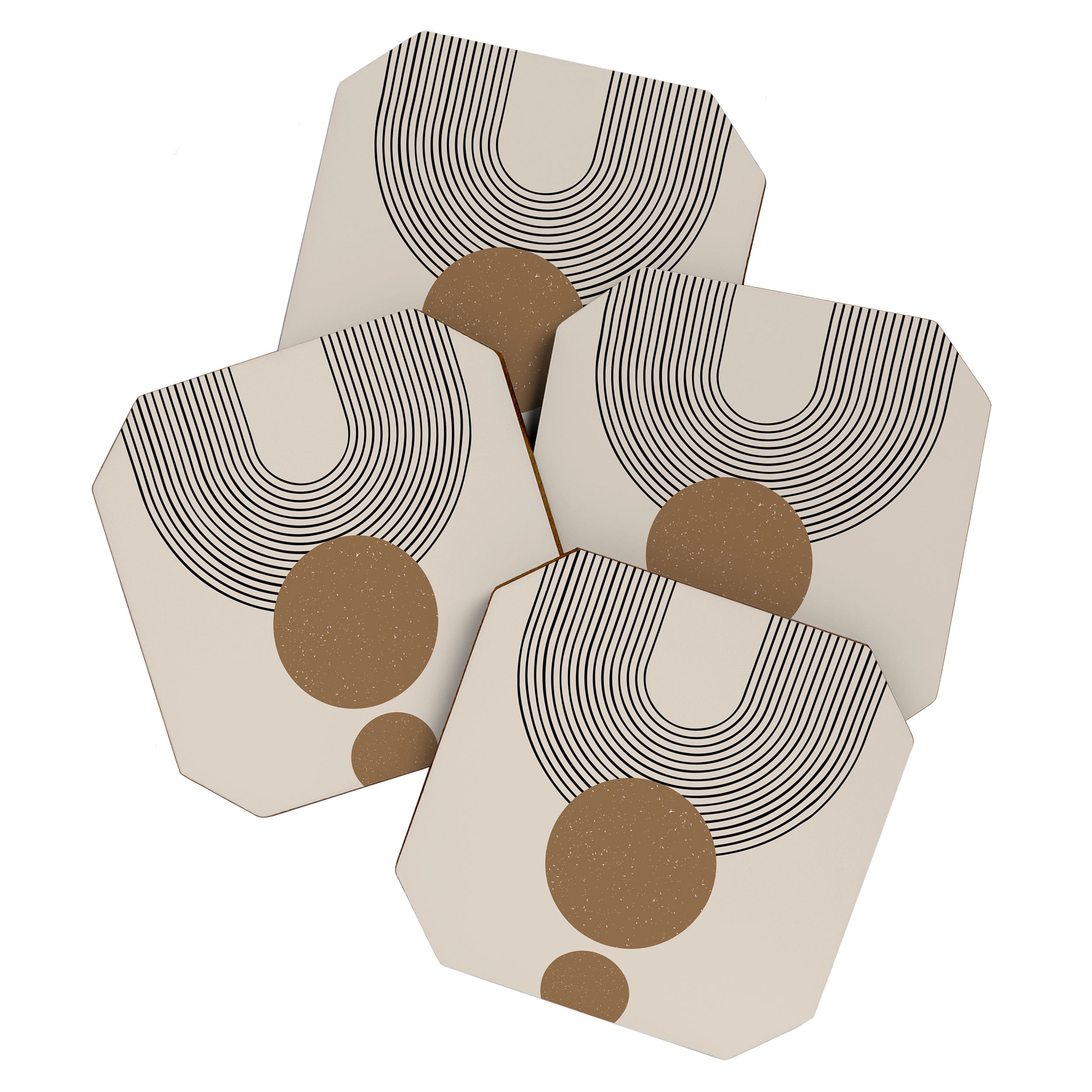 Luna - Mid Century Modern Abstract Art Coaster Gallery Image 1