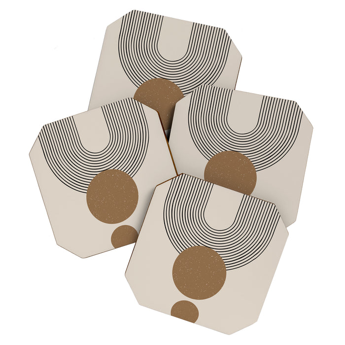 Luna - Mid Century Modern Abstract Art Coaster Gallery Image 1