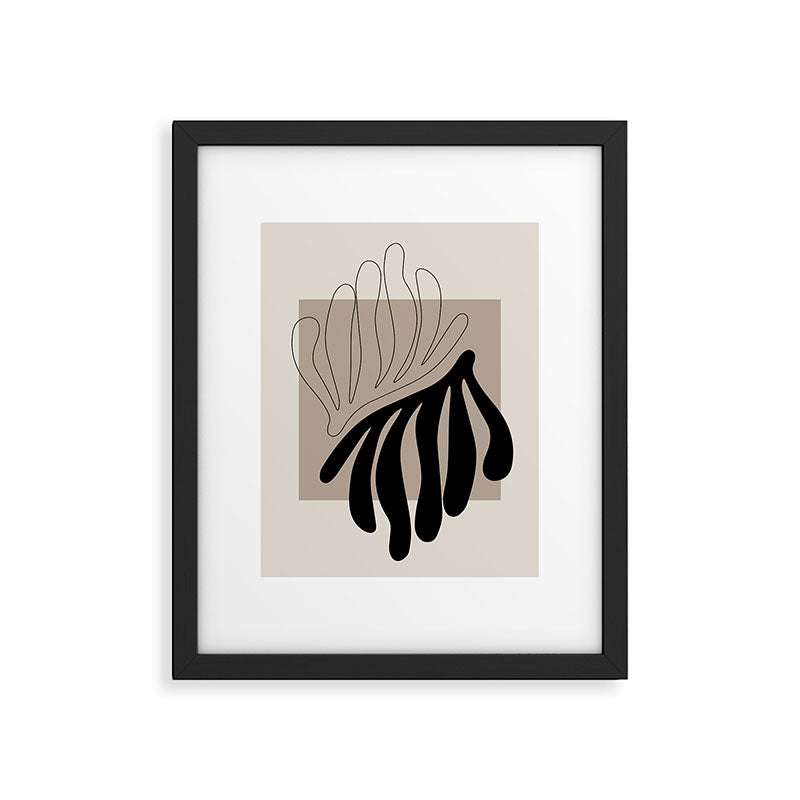 Matisse line leaf poster, abstract modern art, framed matisse print, eclectic plant wall decor Framed Art Print Gallery Image 5