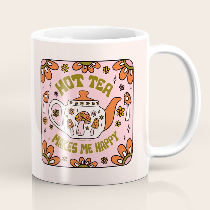Hot Tea Makes Me Happy Coffee Mug Gallery Image 1
