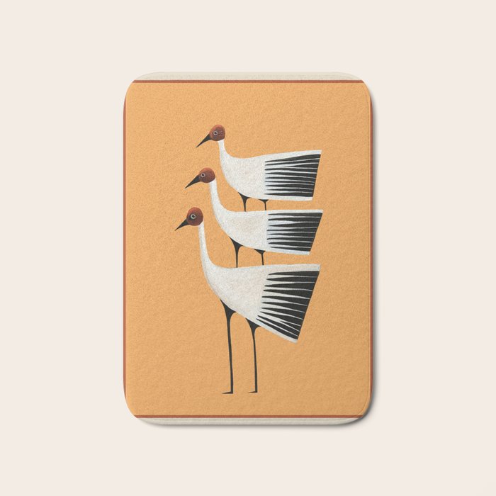 Striped Bird Trio II Bath Mat Gallery Image 1