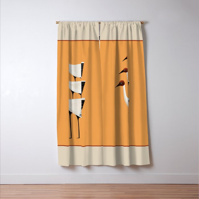 Striped Bird Trio II Window Curtain Gallery Image 3