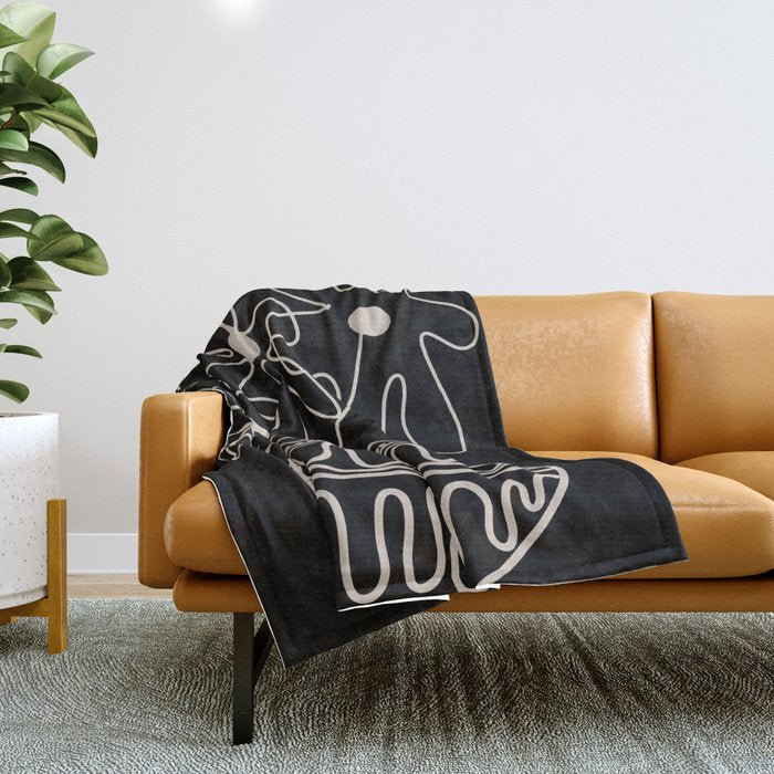 mini mid-century pot  Throw Blanket Gallery Image 1