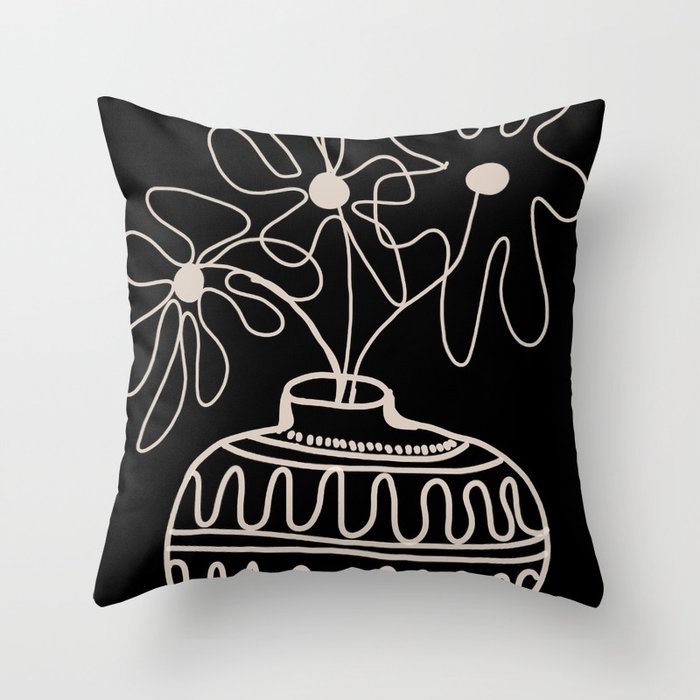 mini mid-century pot  Throw Pillow Gallery Image 1
