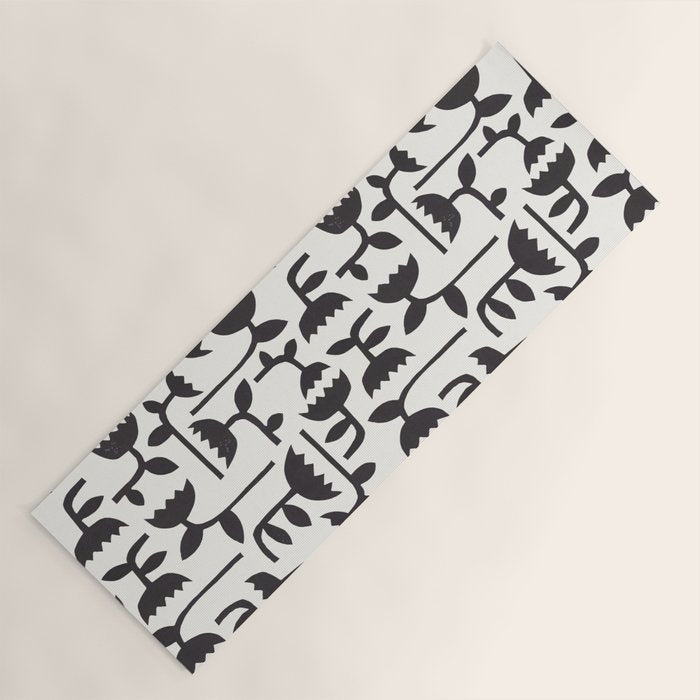 Linocut Tulip Pattern #3 Yoga Mat Gallery Image 1