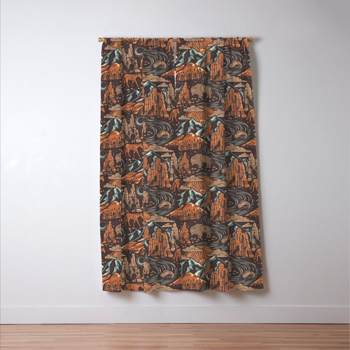 Wild West - Brown, Orange, and Blue  Window Curtain Gallery Image 3