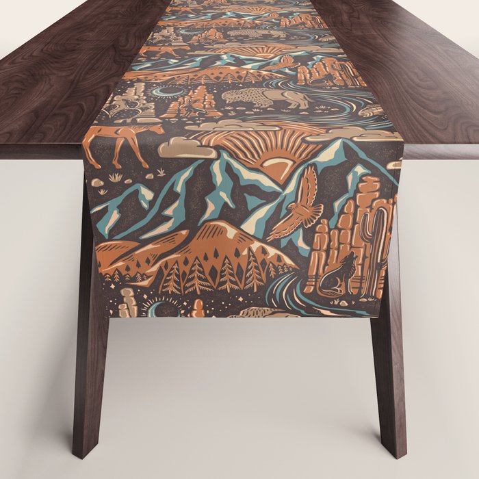 Wild West - Brown, Orange, and Blue  Table Runner Gallery Image 1