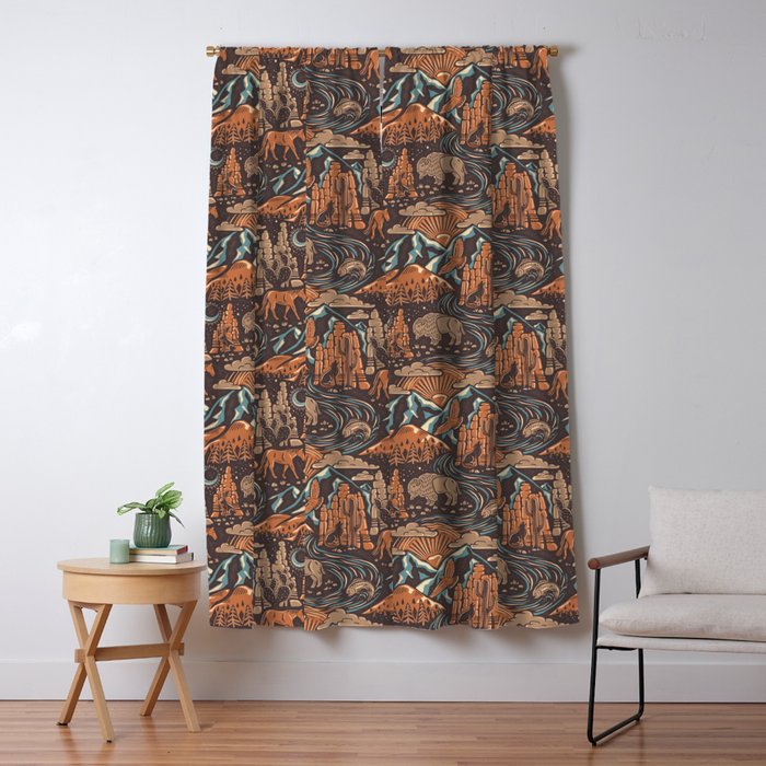 Wild West - Brown, Orange, and Blue  Window Curtain Gallery Image 5