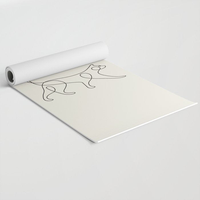 Un Deux Trois Cat / Minimalist Line Drawing Yoga Mat Gallery Image 2