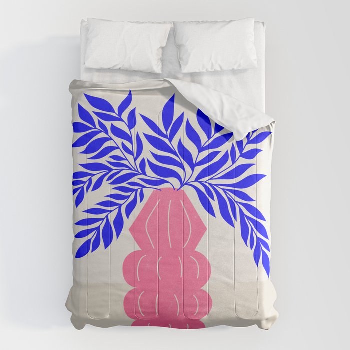 Ruby Pink Vase & Electric Leaves: Vases & Stuff 01 Comforter Gallery Image 1