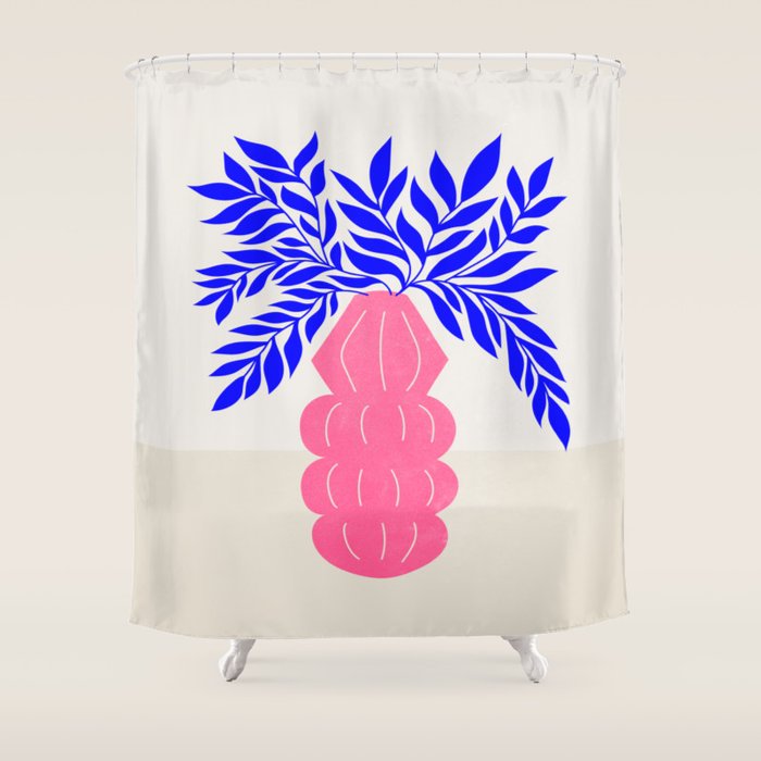 Ruby Pink Vase & Electric Leaves: Vases & Stuff 01 Shower Curtain Gallery Image 1