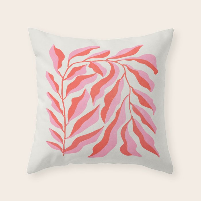 Ferns: Peach Matisse Edition Throw Pillow Gallery Image 1