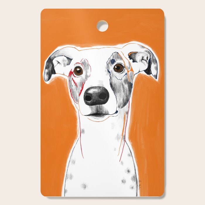 Greyhound dog portrait Cutting Board Gallery Image 1