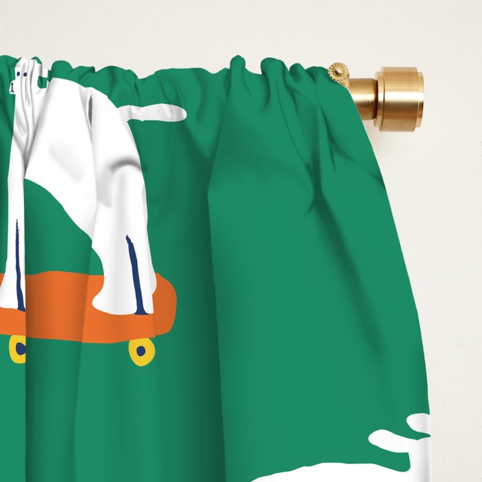 Poodle dog on skateboard Window Curtain Gallery Image 2