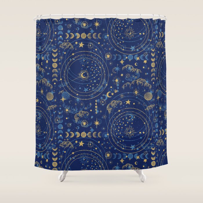 Pattern mystic celestial dark A Shower Curtain Gallery Image 1
