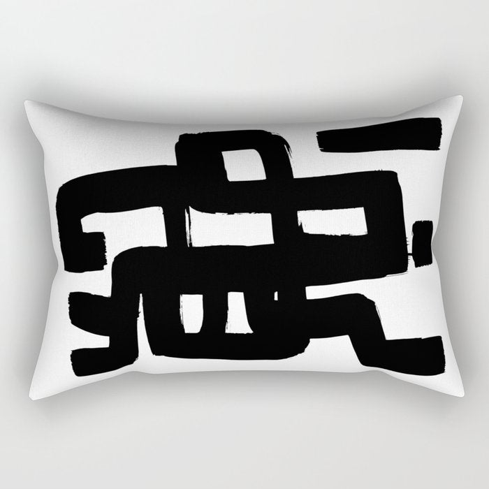 Black Signature White Background Rectangular Pillow Gallery Image 2