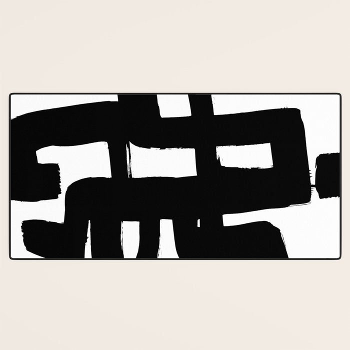Black Signature White Background Desk Mat Gallery Image 3
