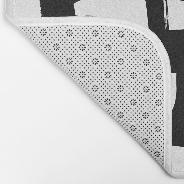 Black Signature White Background Bath Mat Gallery Image 2