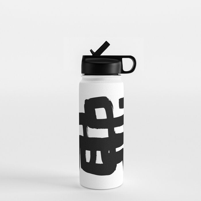 Black Signature White Background Water Bottle Gallery Image 1
