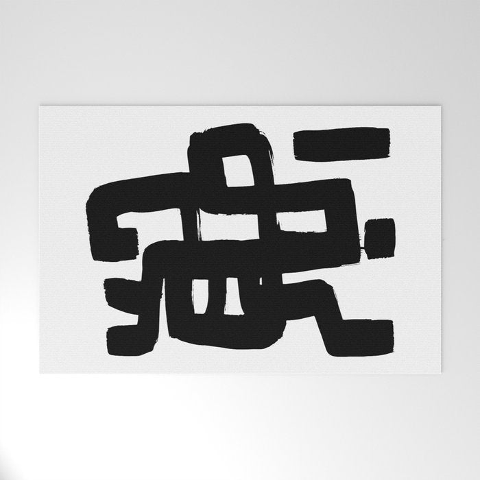 Black Signature White Background Welcome Mat Gallery Image 1