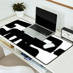 Black Signature White Background Desk Mat Gallery Image 2